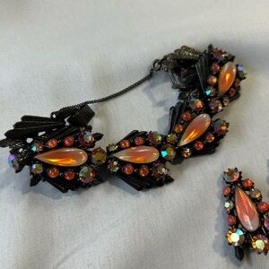 Vintage 60’s Black and Orange Statement Bracelet